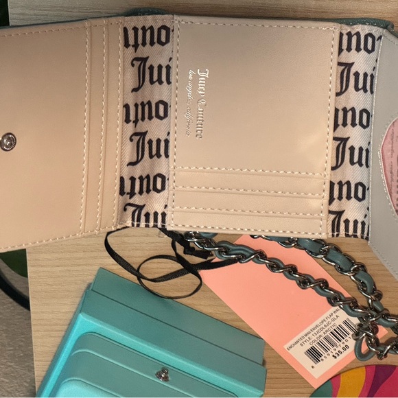 Juicy Couture Teal Wallet with Silver Chain - Picture 2 of 3